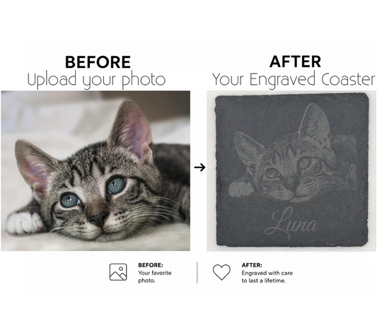 Personalized Engraved Slate Coaster Set