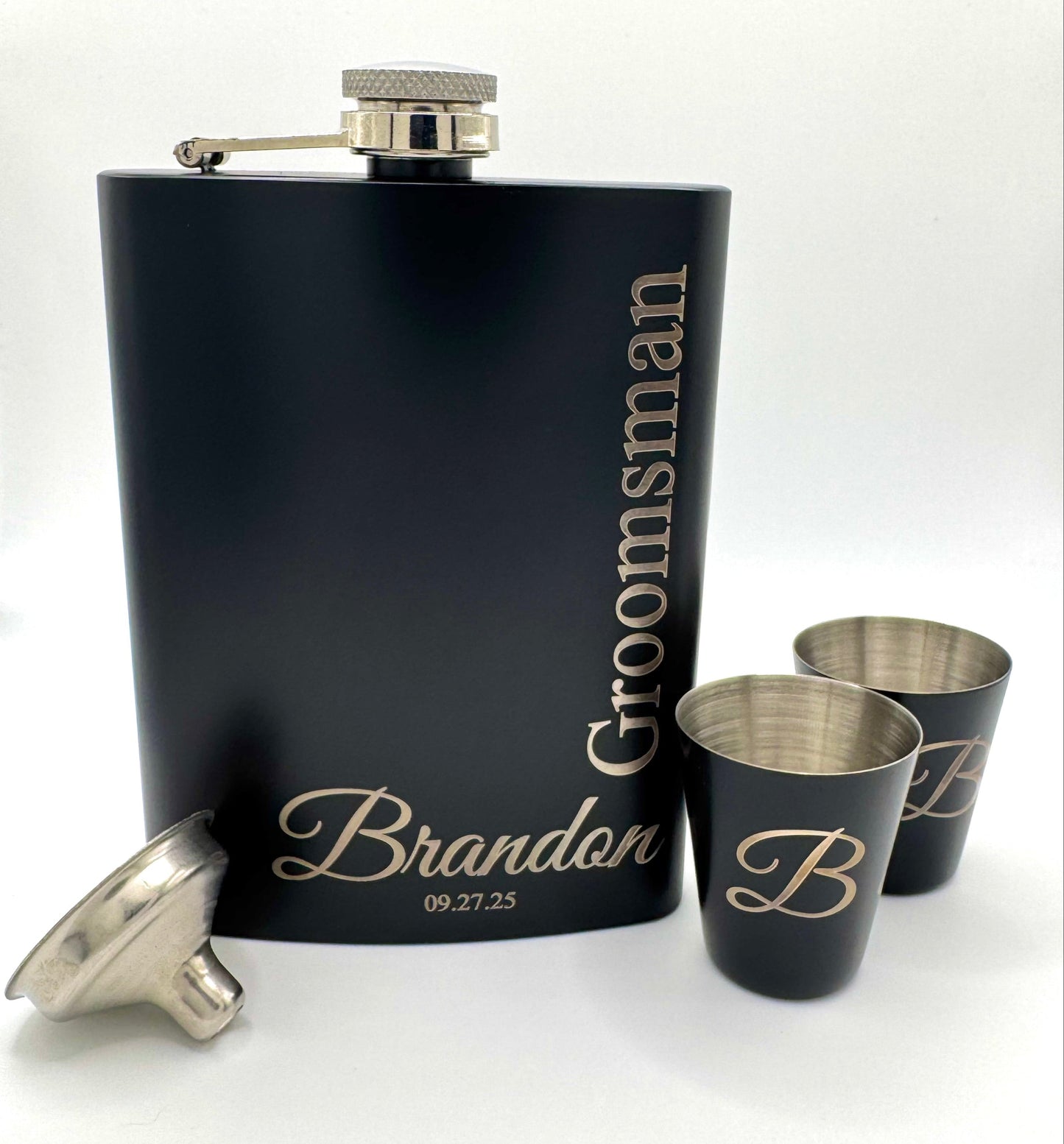 Personalized Engraved Flask Gift Set