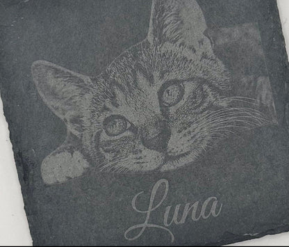 Personalized Engraved Slate Coaster Set