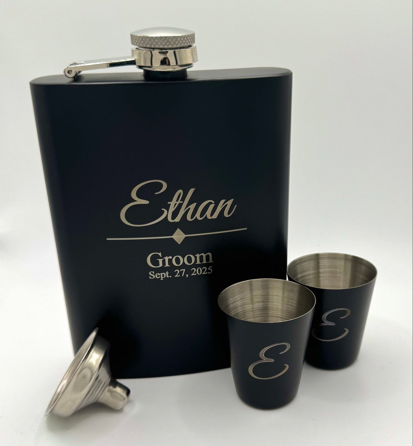 Personalized Engraved Flask Gift Set