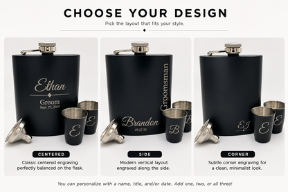 Personalized Engraved Flask Gift Set